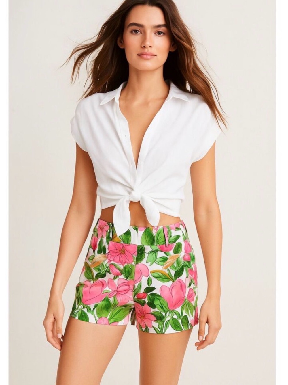 Ann Taylor Tropical Floral Signature 5” Shorts